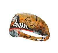BROLEO Little Zebra on The Boat Printing Sports Headband for Women Sweat Proof Bandeau Summer Elastic Band