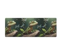 BROLEO Lizard catching Dragonflies Printing Extra Large Mouse pad, Computer Office Anti Slip Gaming Keyboard Thickened Version 12x31.5in