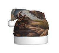 BROLEO Looking out to sea Pattern Christmas Hat for Adult for men and women clothing headband for festive occasions