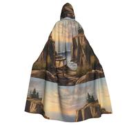 BROLEO Looking out to sea Prints Halloween Adult Hooded Cloak for Costume Parties and Theme Events