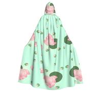 BROLEO Lotus Flowers Waiting To Bloom Printing Halloween Adult Hooded Cape Men'S And Women'S Clothing Mantle Role-Playing