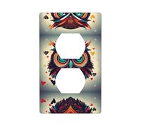 BROLEO Love Owl Printing Double Socket Wall Panel Decorative for Residential and Commercial Areas 4.5x2.76in