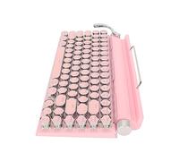 BROLEO Mechanical Keyboard, 83 Keys Support 3 Devices FN Master Typewriter Mechanical Keyboard 2000mA Capacity for Cellphone (Pink)