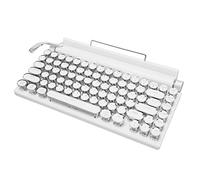 BROLEO Mechanical Keyboard, Round Keycaps 83 Keys PC Keyboard Knob Control Blue Switch for Laptop (White)