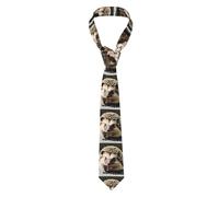BROLEO Men's Work Necktie Suitable for daily business gatherings and work use Cute hedgehog Picture, Black, One Size