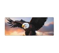 BROLEO Mighty Bald Eagle Printing Extra Large Mouse Pad, Computer Office Anti Slip Gaming Keyboard Thickened Version 12x31.5in