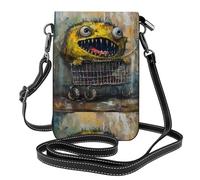 BROLEO Monster In The Stroller Printing Small Leather Women'S Crossbody Flip Phone Bag, Waterproof And Durable