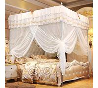 BROLEO Mosquito Net Bed Canopy (180*200*200) White Romantic Style