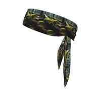 BROLEO Moss on dead wood printing Sports headscarf, sweat absorbing and breathable, motion headband, double-sided kerchief
