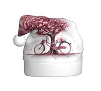 BROLEO Mother's Day Valentine's Day Romantic Heart Tree and Bike Printed Christmas Hat for Adult quality accessory soft, lightweight, and fluffy
