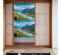 BROLEO mountains and rivers Prints Curtain two Pieces Spliced 34x56in Fabric curtains, room dividers Fabric, Smooth & Not Easily Wrinkled