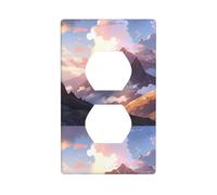 BROLEO Mountains in The Morning Light Printing Double Socket Wall Panel Decorative for Residential and Commercial Areas 4.5x2.76in