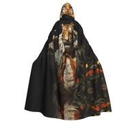 BROLEO Mr. Dancing Tiger Prints Halloween Adult Hooded Cape Cloak No Zipper, Comfortable For Costume Parties