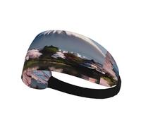 BROLEO Mt. Fuji in Early Spring Printing Sports Headband for Women Sweat Proof Bandeau Summer Elastic Band
