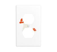 BROLEO Mushroom Cartoon Version Printing Double Socket Wall Panel Decorative is Durable and Suitable for Socket Light Switch Accessories 4.5x2.76in