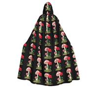 BROLEO Mushroom roses that grow together Prints Halloween Adult Hooded Cloak for Costume Parties and Theme Events