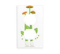 BROLEO Mushrooms and peas Printing Double Socket Wall Panel Electrical Socket Cover Plate is Shatter Resistant and Durable 4.5x2.76in