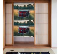 BROLEO Music Drum in Field Prints Curtain two Pieces Spliced 34x56in Fabric curtains, room dividers Fabric, Smooth & Not Easily Wrinkled