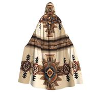 BROLEO Native American Painting Printing Halloween Adult Hooded Cape Men'S And Women'S Clothing Mantle Role-Playing