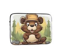 BROLEO Naughty Beaver Prints Portable Shockproof Laptop Sleeve Case 15 inch for Men and Women's Business Travel, School, and Office Daily Use
