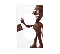 BROLEO Naughty Chocolate Man Printing Double Socket Wall Panel Decorative is Durable and Suitable for Socket Light Switch Accessories 4.5x2.76in