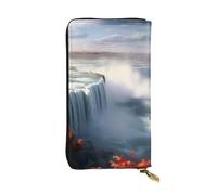BROLEO Niagara Falls Picture Leather Long Clutch Wallet for Fashionable Girls and Women - Durable, Stylish, and Functional