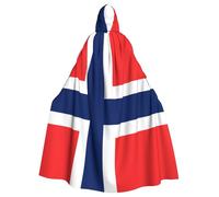 BROLEO Norwegian Flag Printing Halloween Adult Hooded Cape Men'S And Women'S Clothing Mantle Role-Playing