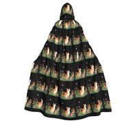 BROLEO Orange cat in the mushroom bush Prints Halloween Adult Hooded Cloak for Costume Parties and Theme Events
