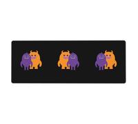 BROLEO Orange Monster And Purple Monster Printing Extra Large Mouse Pad, Computer Office Anti Slip Gaming Keyboard Thickened Version 12x31.5in