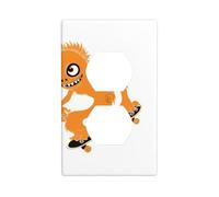 BROLEO Orange Monster Skateboarding Printing Double Socket Wall Panel Decorative is Durable and Suitable for Socket Light Switch Accessories 4.5x2.76in