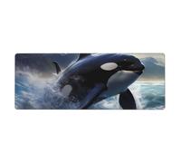 BROLEO Orca Killer Whale Printing Extra Large Mouse Pad, Computer Office Anti Slip Gaming Keyboard Thickened Version 12x31.5in