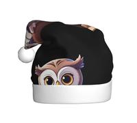 BROLEO Owl reading a book Pattern Christmas Hat for Adult for men and women clothing headband for festive occasions