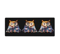 BROLEO Owl trembling Under The Quilt Printing Extra Large Mouse pad, Computer Office Anti Slip Gaming Keyboard Thickened Version 12x31.5in