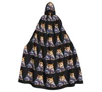 BROLEO Owl trembling under the quilt Prints Halloween Adult Hooded Cloak for Costume Parties and Theme Events