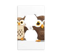BROLEO Owl with Love Heart Printing Double Socket Wall Panel Decorative is Durable and Suitable for Socket Light Switch Accessories 4.5x2.76in