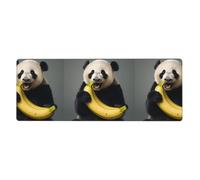 BROLEO Panda Eating Banana Printing Extra Large Mouse Pad, Computer Office Anti Slip Gaming Keyboard Thickened Version 12x31.5in