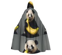 BROLEO Panda eating banana Prints Halloween Adult Hooded Cloak for Costume Parties and Theme Events