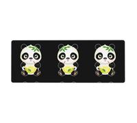 BROLEO Panda Lemon Tea Printing Extra Large Mouse Pad, Computer Office Anti Slip Gaming Keyboard Thickened Version 12x31.5in