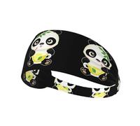 BROLEO Panda Lemon Tea Printing Sports Headband for Women Sweat Proof Bandeau Summer Elastic Band