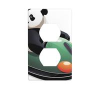 BROLEO Panda Playing Bumper Cars Printing Double Socket Wall Panel Decorative is Durable and Suitable for Socket Light Switch Accessories 4.5x2.76in