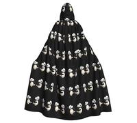 BROLEO Pandas Fighting In The Ring Printing Halloween Adult Hooded Cape Men'S And Women'S Clothing Mantle Role-Playing