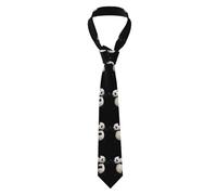 BROLEO Pandas fighting in the ring printing Men's tie classic style suit cravat suitable for holidays and work