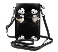 BROLEO Pandas Fighting In The Ring Printing Small Leather Women'S Crossbody Flip Phone Bag, Waterproof And Durable