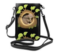 BROLEO Pangolin In A Tree Hole Printing Small Leather Women'S Crossbody Flip Phone Bag, Waterproof And Durable