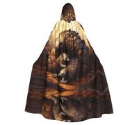 BROLEO Pangolin Parenting Print Prints Halloween Adult Hooded Cape Cloak No Zipper, Comfortable For Costume Parties