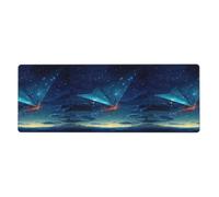 BROLEO Paper Plane In The Starry Sky Printing Extra Large Mouse Pad, Computer Office Anti Slip Gaming Keyboard Thickened Version 12x31.5in