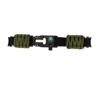 BROLEO Paracord Bracelet, Whistle Fire Starter Compass Paracord Bracelet 6 in 1 Adjustable Fashion Rope Cutter for Hiking for Outdoor Activities (OD Green)