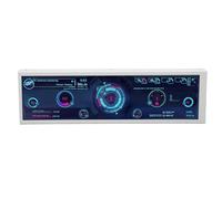 BROLEO PC Temperature Display, White USB C Cable 8.8 Inch IPS CPU RAM HDD Data PC Sensor Panel Display DIY Theme 360 Degree Auto Rotation for PC (Without Touch)