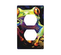BROLEO Peace Tree Frog Printing Double Socket Wall Panel Decorative for Residential and Commercial Areas 4.5x2.76in
