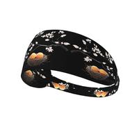 BROLEO Peaches in The Bird's Nest Printing Sports Headband for Women Sweat Proof Bandeau Summer Elastic Band